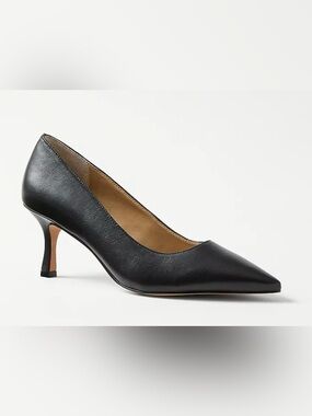 NEW ANN TAYLOR BLACK LEATHER ERYN DAPHNE PUMPS HIGH HEELS SHOES SIZE 5